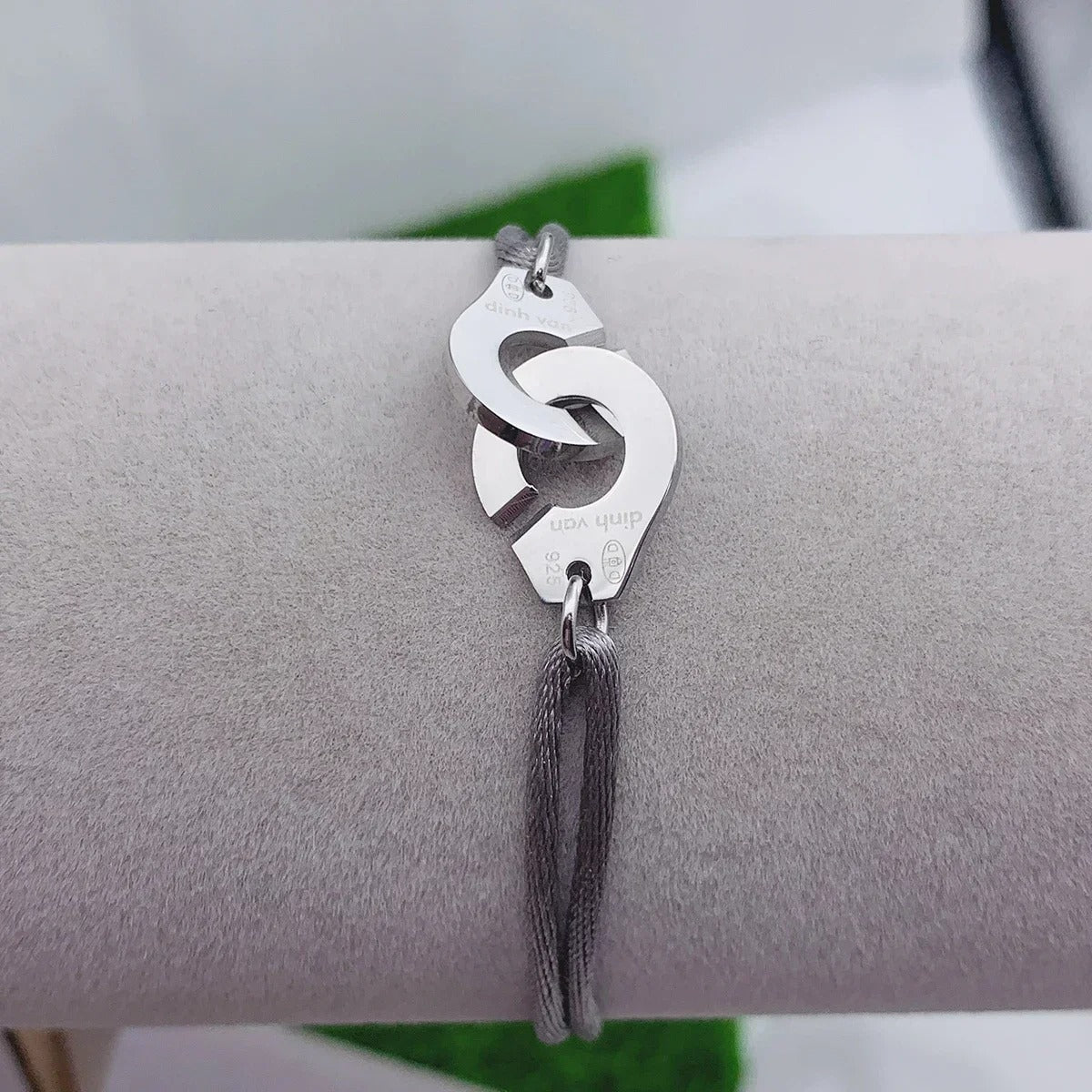 Bracelet Femme Menotte Simple Corde Et Acier Inoxydable