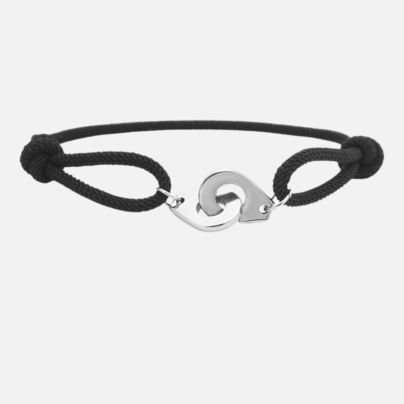 Bracelet Femme Menotte Simple Corde Et Acier Inoxydable