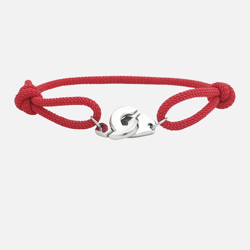 Bracelet Femme Menotte Simple Corde Et Acier Inoxydable