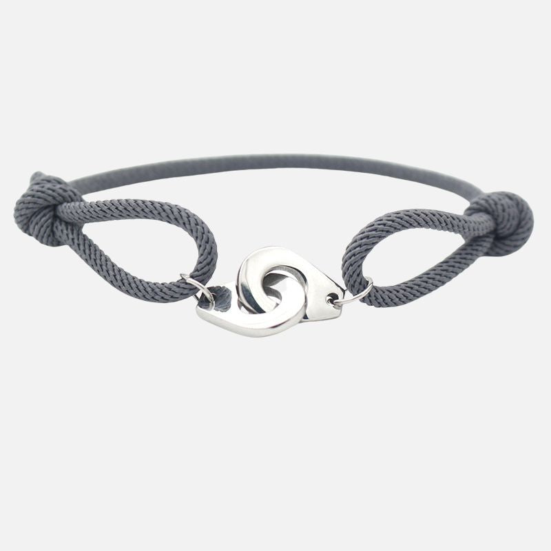 Bracelet Femme Menotte Simple Corde Et Acier Inoxydable