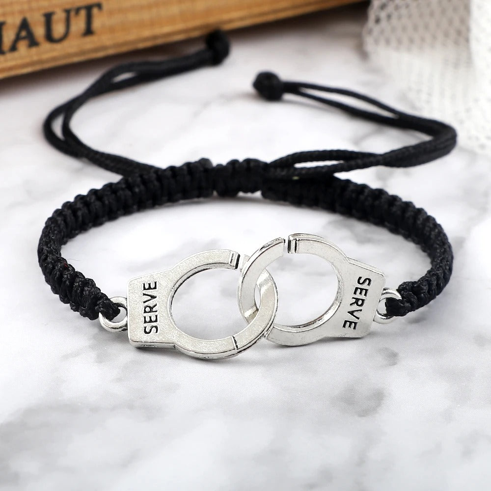 Bracelet Femme Menotte Tressé