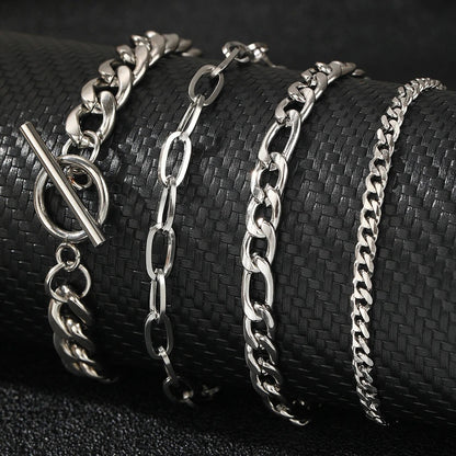 Bracelet Femme Multirang Chaines Argentées Lot de 4