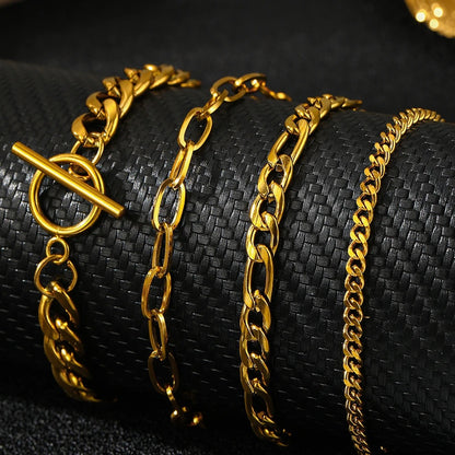 Bracelet Femme Multirang Chaines Dorées Lot de 4