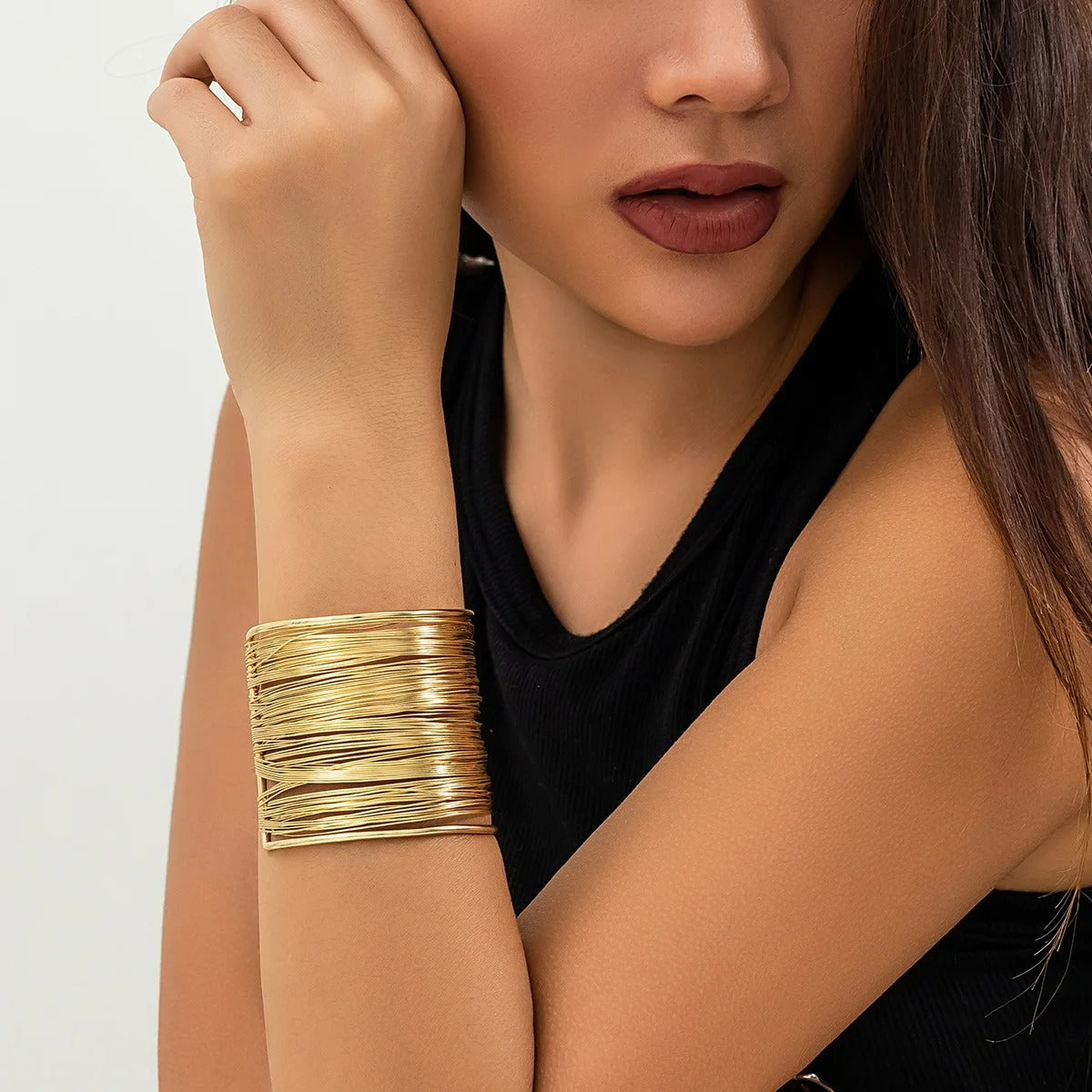 Bracelet Femme Multirang Large Doré