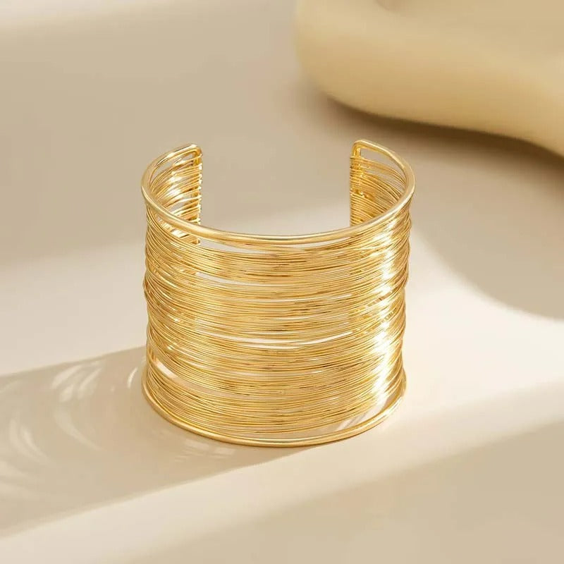 Bracelet Femme Multirang Large Doré