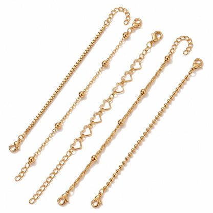 Bracelet Femme Multirang Superposés Et Cœurs Dorés
