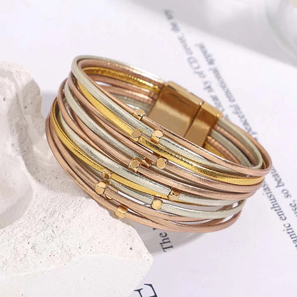 Bracelet Femme Multirang Triple Couleur