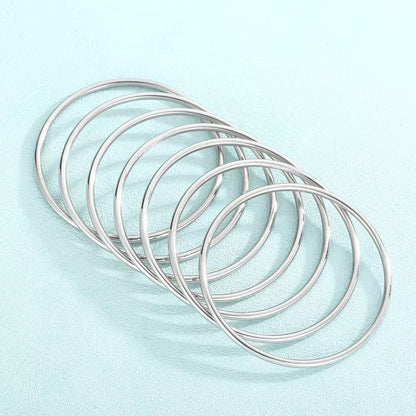 Bracelet Femme Set Joncs Fins Dorés - Acier Inoxydable