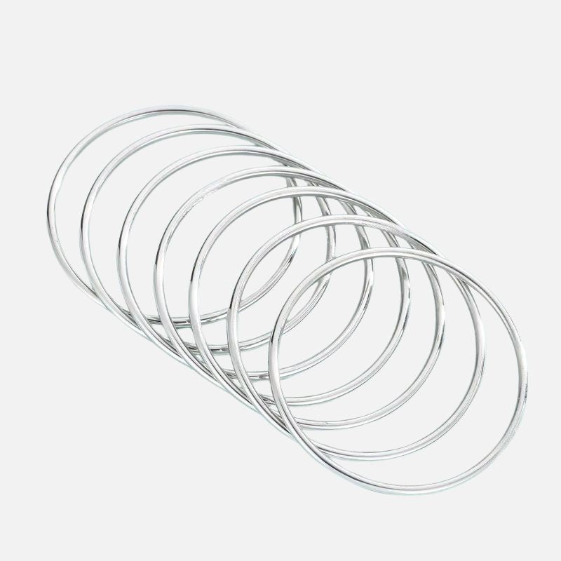 Bracelet Femme Set Joncs Fins Dorés - Acier Inoxydable