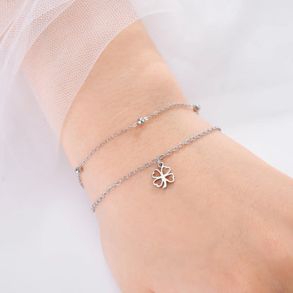 Bracelet Femme Trèfle Ajouré Acier Inoxydable
