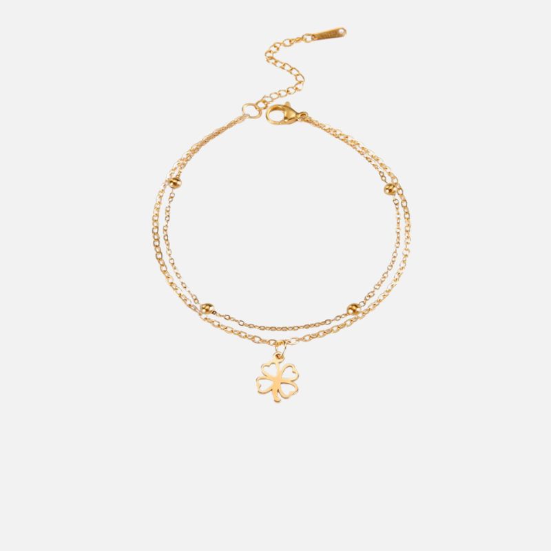 Bracelet Femme Trèfle Ajouré Acier Inoxydable