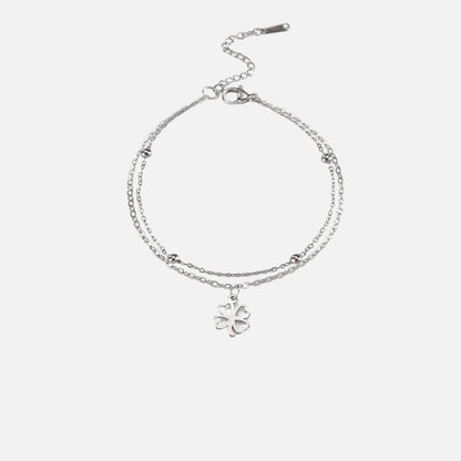 Bracelet Femme Trèfle Ajouré Acier Inoxydable