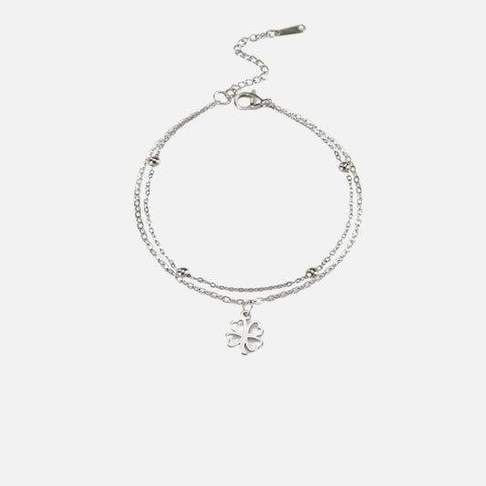 Bracelet Femme Trèfle Ajouré Acier Inoxydable