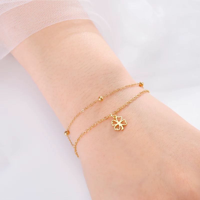 Bracelet Femme Trèfle Ajouré Acier Inoxydable