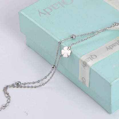 Bracelet Femme Trèfle Argenté Acier Inoxydable