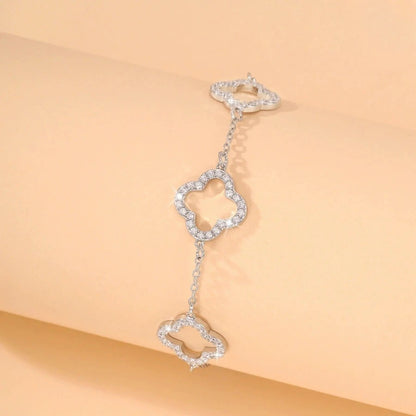 Bracelet Femme Trèfle Zircon Élégance Étincelante