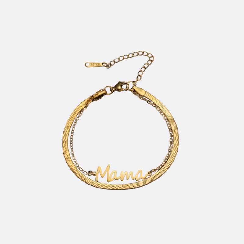 Bracelet Fête des Mères Double Chaîne "Mama"