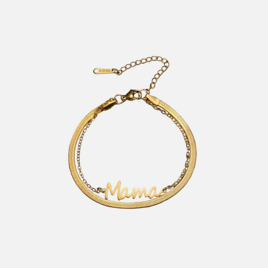 Bracelet Fête des Mères Double Chaîne "Mama"