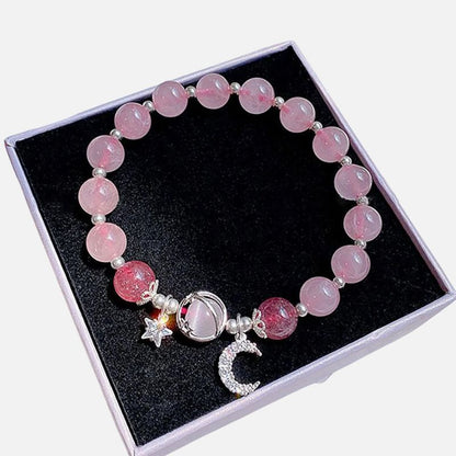 Bracelet Fille Perles Lune Étoiles