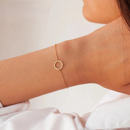 Bracelet Fin Femme Acier Inoxydable Et Cercle
