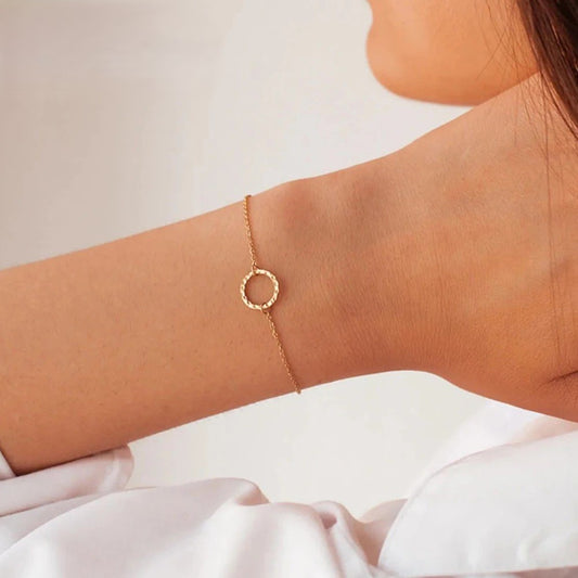 Bracelet Fin Femme Acier Inoxydable Et Cercle