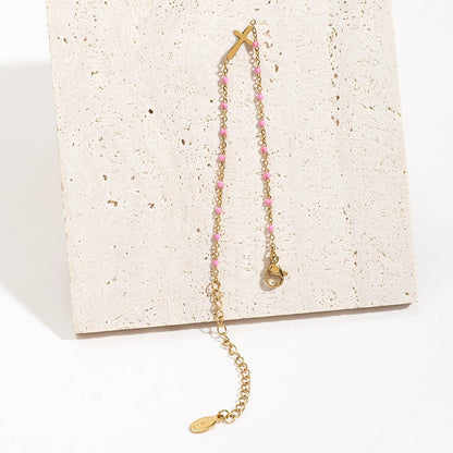 Bracelet Fin Femme Croix Acier Inoxydable