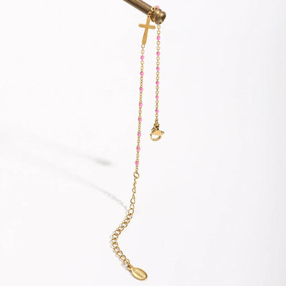 Bracelet Fin Femme Croix Acier Inoxydable