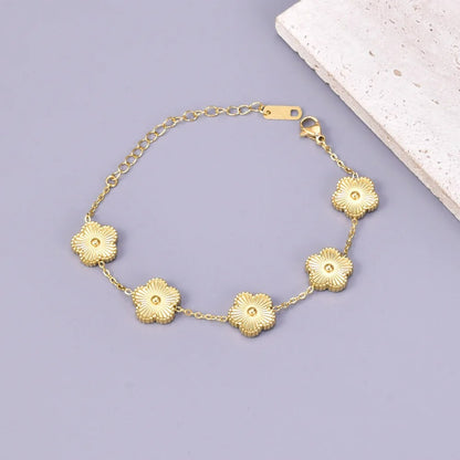 Bracelet Fleur Acier Inoxydable Intemporel