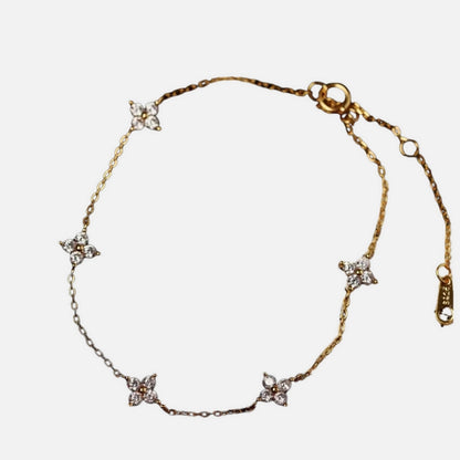 Bracelet Fleur Brillant en Acier Inoxydable