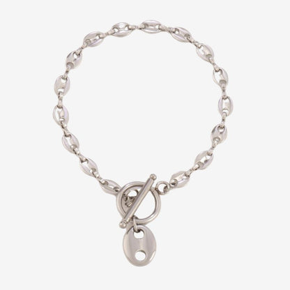 Bracelet Grain De Café Femme Acier Inoxydable Fermoir Anneau