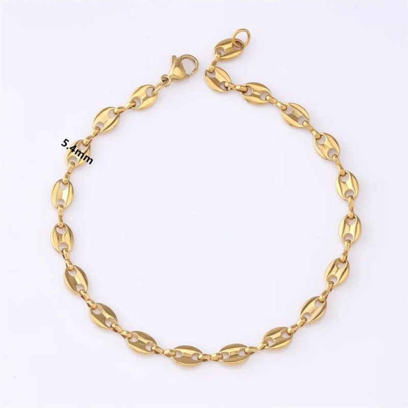 Bracelet Grain De Café Femme Doré Acier Inoxydable
