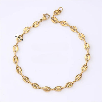 Bracelet Grain De Café Femme Doré Acier Inoxydable