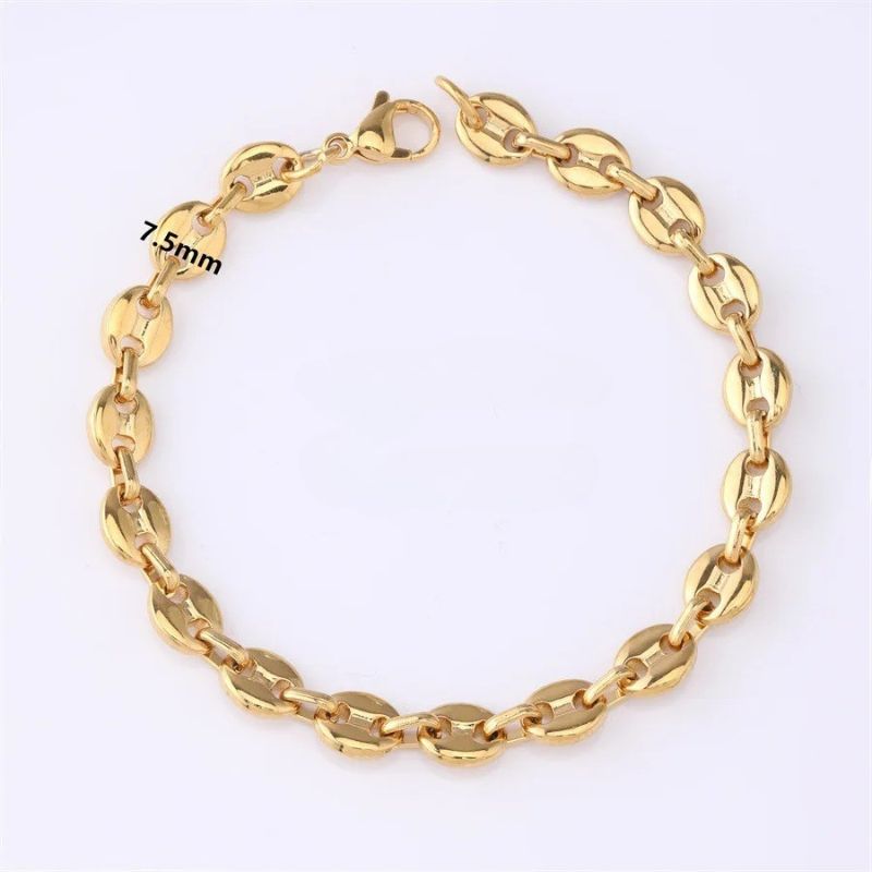 Bracelet Grain De Café Femme Doré Acier Inoxydable