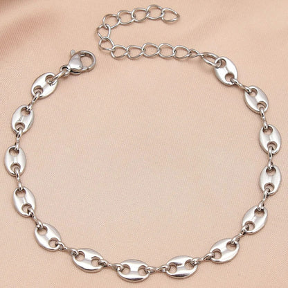 Bracelet Grain De Café Femme Simple Acier Inoxydable