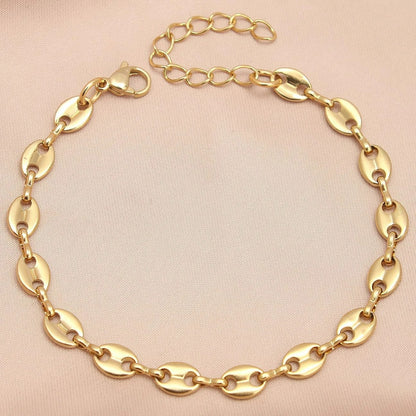 Bracelet Grain De Café Femme Simple Acier Inoxydable