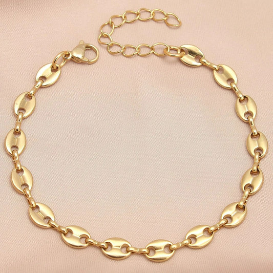 Bracelet Grain De Café Femme Simple Acier Inoxydable