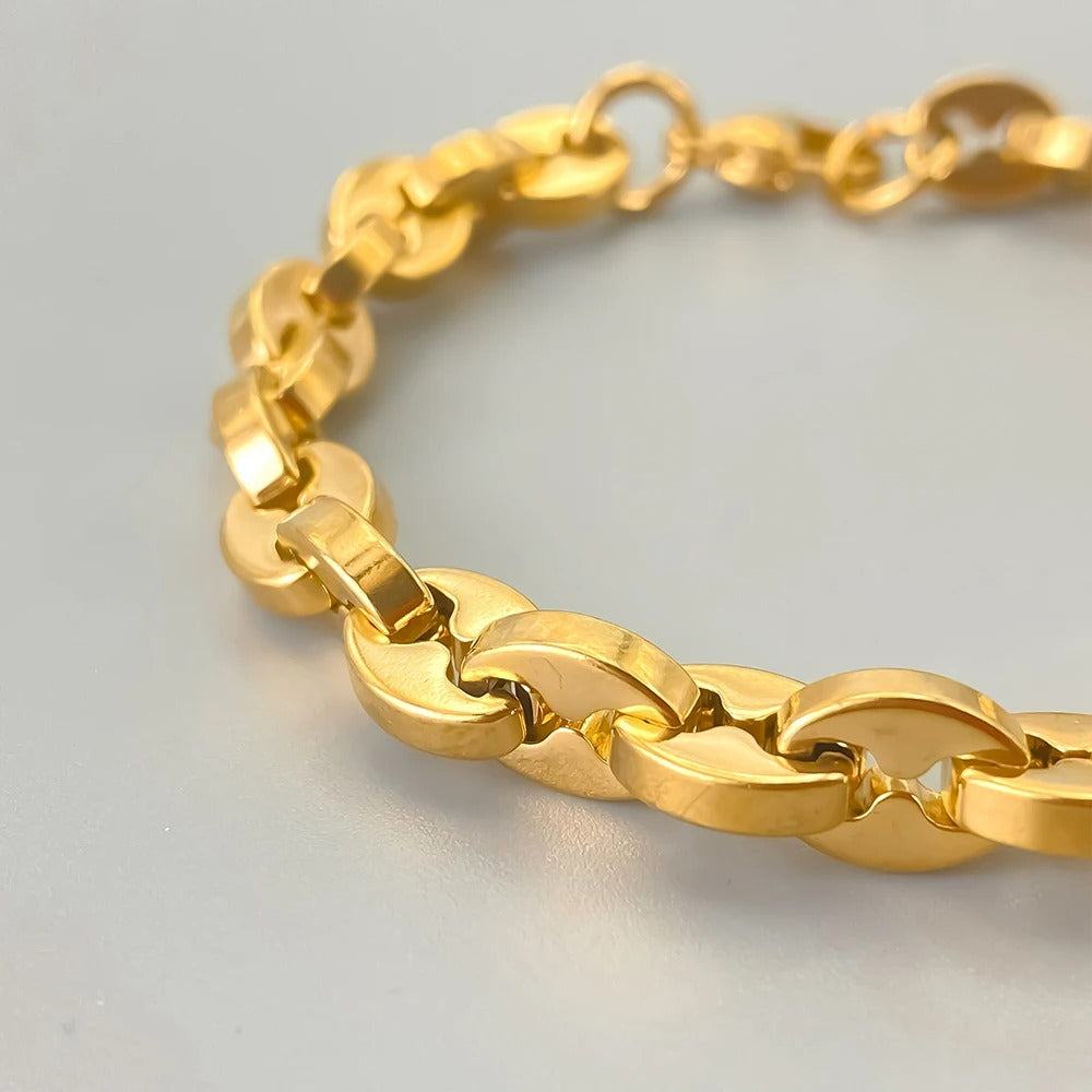Bracelet Graine de Café Homme Chaine – Acier Inoxydable