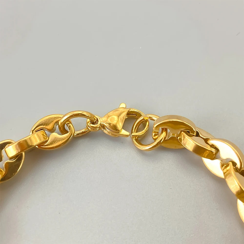 Bracelet Graine de Café Homme Chaine – Acier Inoxydable