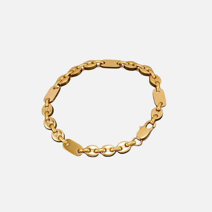 Bracelet Graine de Café Homme Doré – Acier Inoxydable
