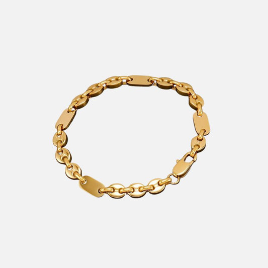 Bracelet Graine de Café Homme Doré – Acier Inoxydable