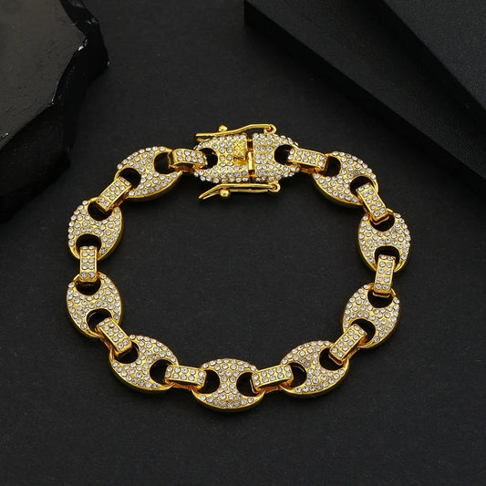 Bracelet Graine de Café Homme Doré Style Hip-Hop
