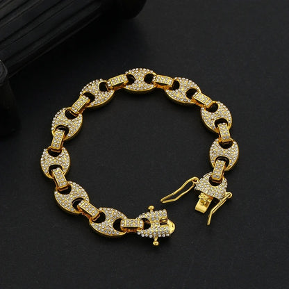 Bracelet Graine de Café Homme Doré Style Hip-Hop