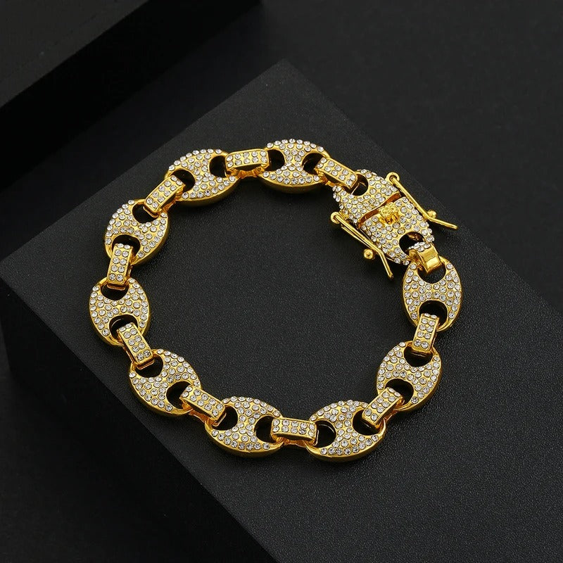 Bracelet Graine de Café Homme Doré Style Hip-Hop