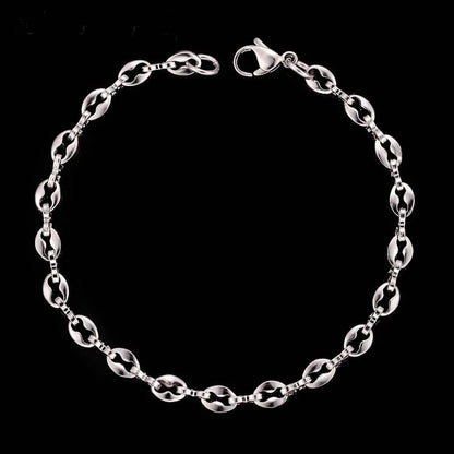 Bracelet Graine de Café Homme Fin – Acier Inoxydable