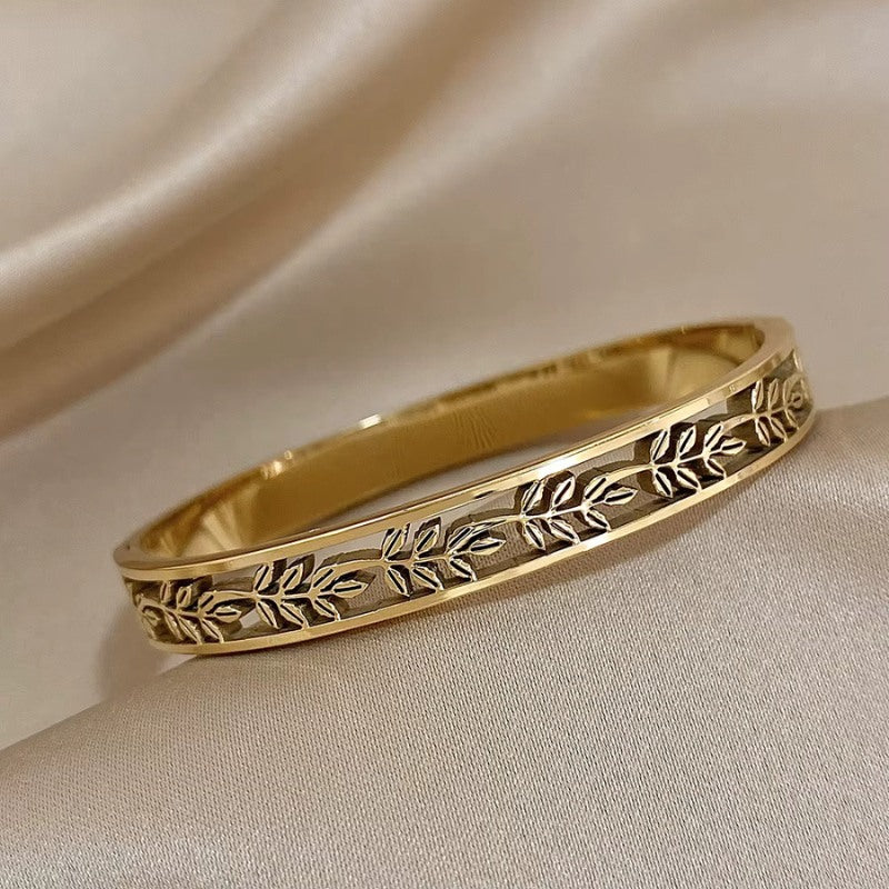 Bracelet Grec Feuille de Laurier Authentique 