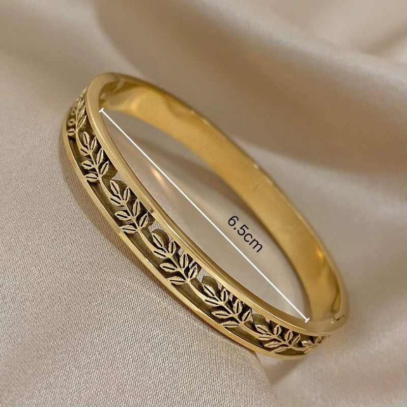 Bracelet Grec Feuille de Laurier Authentique 