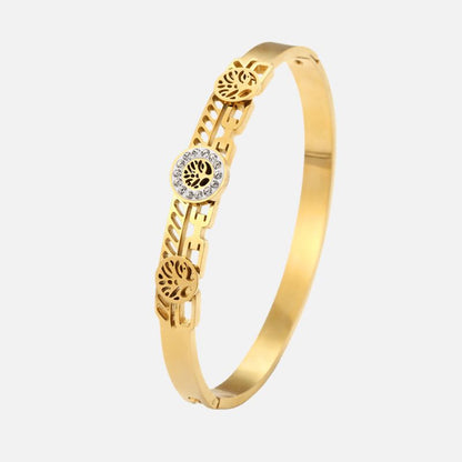 Bracelet Grec Motif Méandre Doré - Acier inoxydable