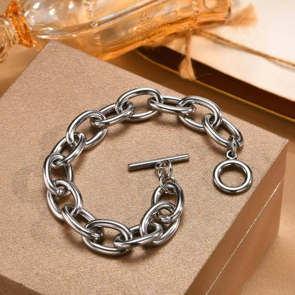 Bracelet Grosse Maille Femme Acier Inoxydable