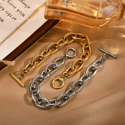 Bracelet Grosse Maille Femme Acier Inoxydable