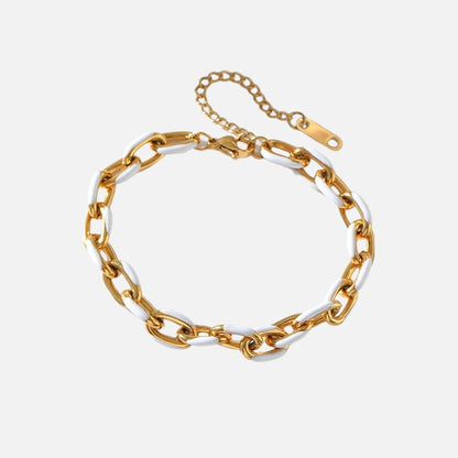 Bracelet Grosse Maille Femme Bicolore - Acier Inoxydable